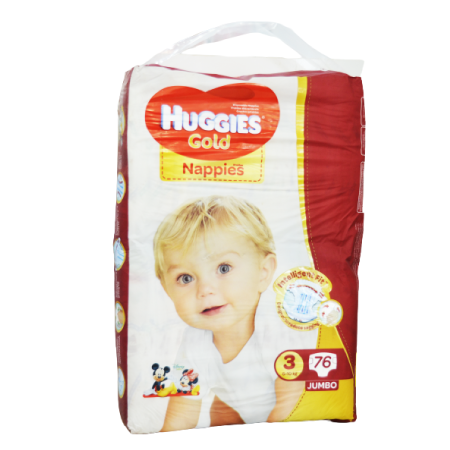 Huggies Gold Size (3), Jumbo Pack of 76